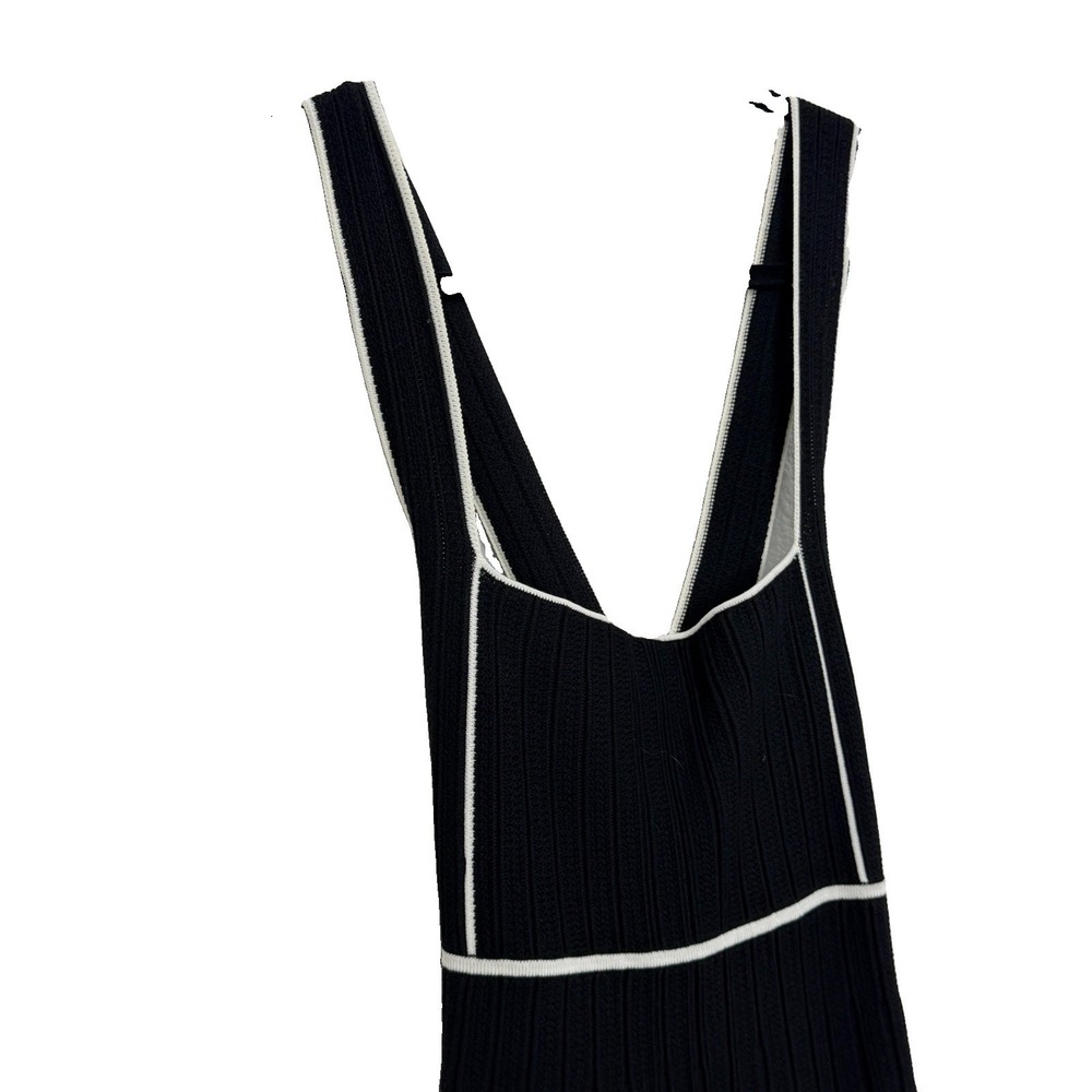 NWT Anthropologie Square-Neck Pleated Mini Black Noir Dress Size M - Picture 6 of 14